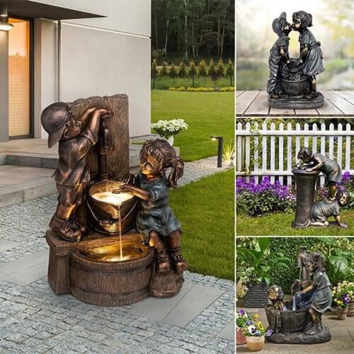 Indoor/outdoor Girl And Boy Statue Resin Garden Sculpture Yard Art Decoration Jardineria Decoracion Садовые Фигуры
