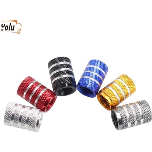 YOLU 4PCs Durable Dust Cover Tire Wheel Rims Stem Air Valve Caps Aluminum Alloy for Trucks Motorcycles Auto Car