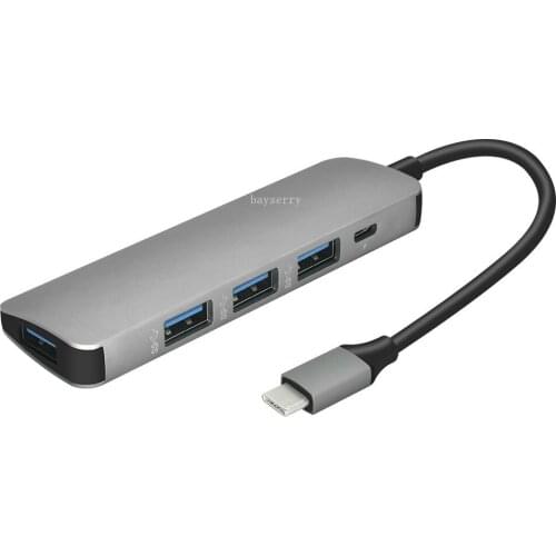 Portable 5-in-1 Professional Charging Port Adapter Type C To USB 3.0 HDMI & PD USB 3.0 Converter 4K HDMI Hub