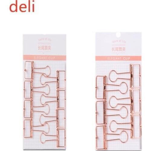 Size rose gold hollowed out design binder clip for office school paper organizer stationery supply decorative metal clips