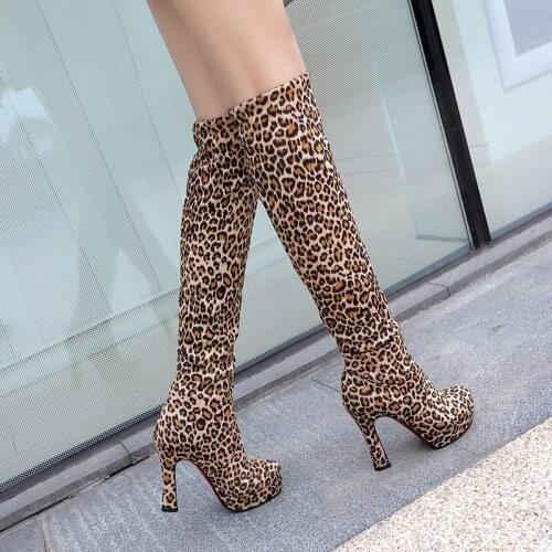 Size 34-43 New 2020 Over the Knee Boots Women Faux Suede Thigh High Boots Platform Stretch Slim Sexy Ladies Womens Winter Boots