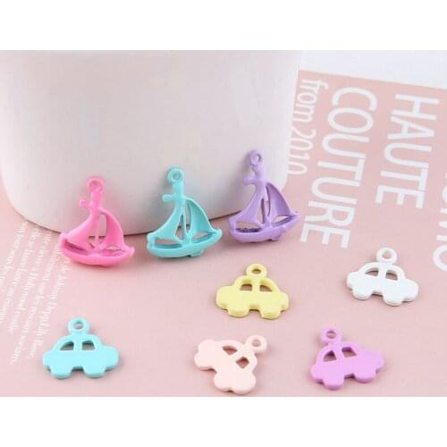 10pcs New Korean Cute Drop Earrings Fun Bicycle Car Pendant Airplane Sailing Cartoon Earrings For Women Diy Jewelry Accessories