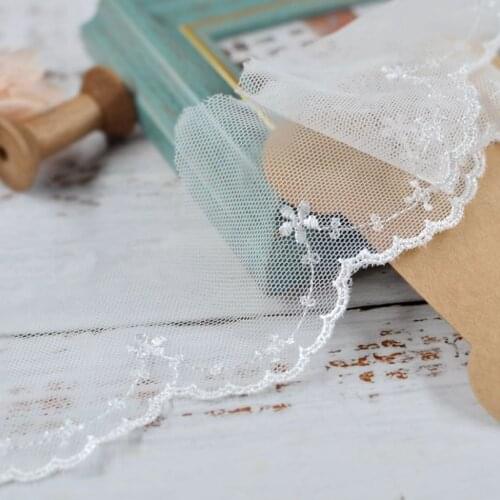 2 Meters/lot Width 6cm Delicate White Lace Ribbon Mesh Lace Trim Patchwork Embroidery Lace Fabric DIY Garment Sewing Accessories