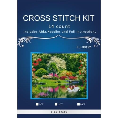 67-55 scenery on park counted14ct white canvas similar DMC Cross Stitch kits14ct needlework Set DIY embroidery3thth3th