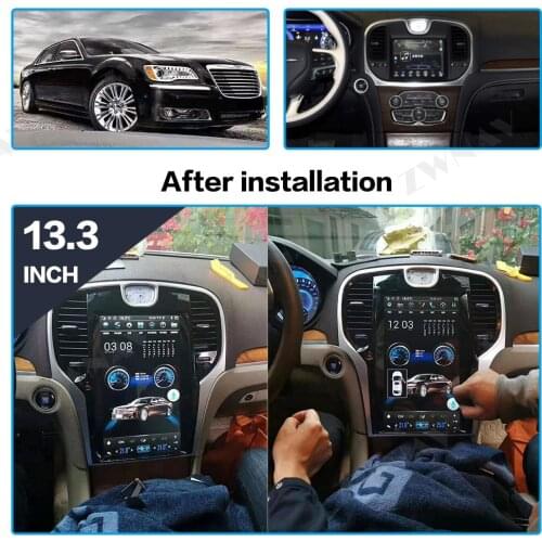 Android 9 Tesla Stijl 13.3"Auto Dvd Gps Navigatie for Chrysler 300C 2013-2019 Auto Radio Speler Auto stereo Head Unit Recorder