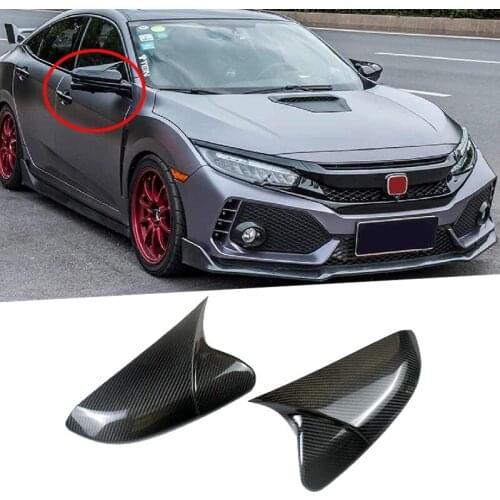 Car Rear View Side Mirror Cover Rearview Mirror Cap For Honda Civic 10th 2016~2018 Real Carbon Fiber Side Wing Door Mirror Cover