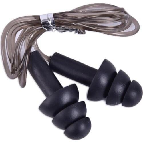 1Pair Comfort Earplugs Noise Reduction Silicone Soft Ear Plugs Rope Earplugs Protective For Swimming /Sleep