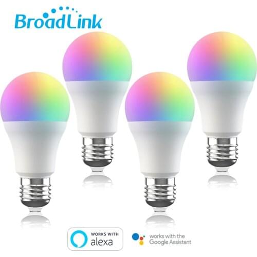 Broadlink LB27 R1 Smart WiFi Light Bulb E27 10W RGB LED Bulb Lamp For Smart Home Compatible with Alexa Google 1/2/3/4 PCS