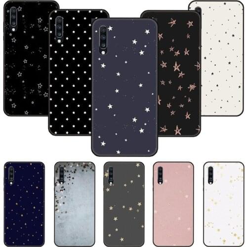 Phone Case For Samsung Galaxy A 50 51 71 70 7 5 10 20 30 40 41 21 S E Black Cover Prime Luxury Coque Silicone Cute Star Pattern