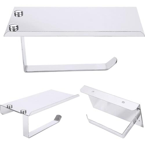 Bathroom Toilet Paper Holder Stainless Steel Roll Paper Tissue Phone Holder Wall Mount Shelf Towel Rack For Bathroom Accessories