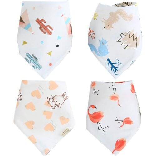 Baby Thin Cotton Bibs Super Cute Cartoon Child Supplies Double-layer Feeding Burp Cloth for Children Soft Newborn Accessories