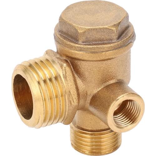 G1/2 X M3/8 X M10 Air Compressor Check Valve Male Thread 3 Port Non-Return Accessories