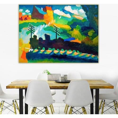 Holover Canvas Oil Painting Wassily Kandinsky"Railroad At Murnau"Western Art Decor Poster Aesthetic Home Interior Decoration