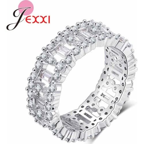 Simple Style Ring Gorgeous Hollow Unique design Silver color 925 Sterling Silver rings for Generous women female