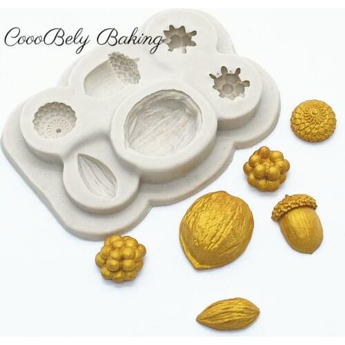 Luyou 1pc Walnut & Pine Nuts Silicone Cake Molds Fondant Mold Birthday Cake Decorating Tools Kitchen Baking Accessories FM1898