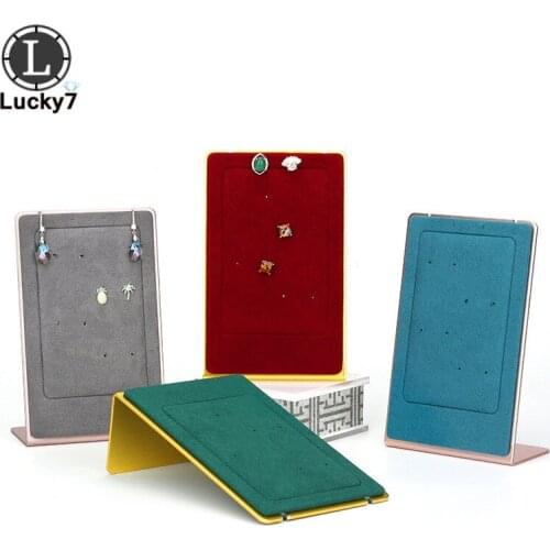 Metal microfiber leather earrings display board jewelry pendant mannequin display stand window counter earrings placement