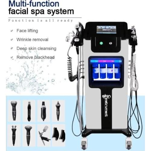 8in1New Equipment Multifunction Hydrafacial Facial Dermabrasion Skin Cleansing Face Microdermabrasion Oxygen Beauty SPA Machine