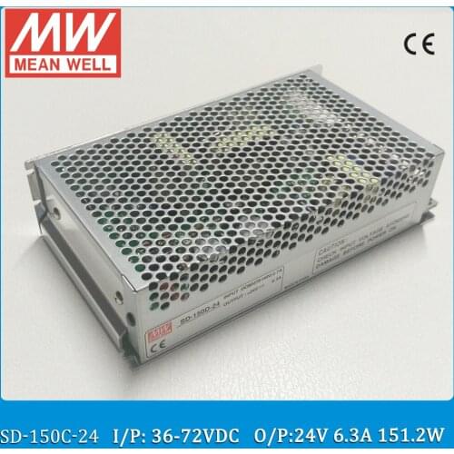 Original MEAN WELL SD-150C-24 Single Output 150W 6.3A 24VDC Input 36~72VDC meanwell dc/dc converter