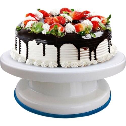 Plastic Cake Turntable Rotating Cake Plastic Dough Knife Decorating Turntable Anti-skid Round Cake Stand Cake Rotary Table 27cm