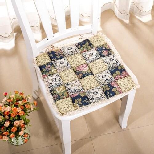 Candy Color Cushion Dining Chair Cushion Cloth Plain Simple Creative Pastoral Lace Style Office Home Sofa Chair Cushion