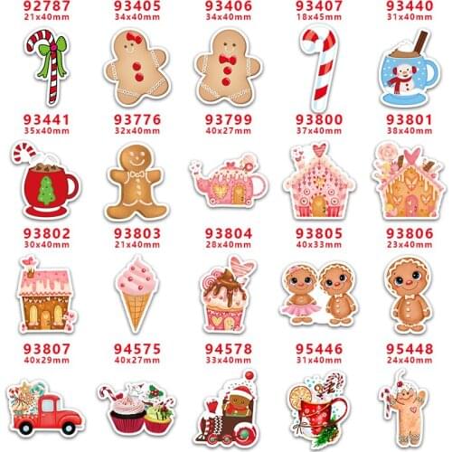 DIY Craft Supplies Sewing Accessories Cartoon Christmas Gingerbread Printed Planar Resins Mold 30 Pieces. PR-92787