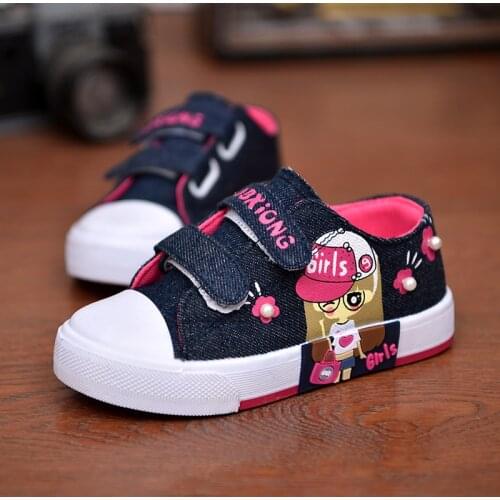 Spring autumn new girls canvas shoes baby toddler board shoes cowboy breathable princess shoes childrens casual sports shoes