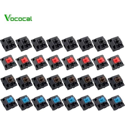 Vococal 8pcs 3 Pin KeyCaps Mechanical Keyboard Switches for Cherry MX Switches Keyboard Replacement Tester Kit Accessories