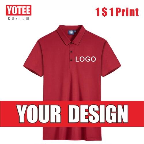 YOTEE High-End Mens Polo Shirt Custom Design Company Brand Logo Embroidery Breathable Classic Top S-4XL