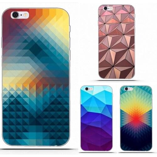 Wexoeq For Galaxy Alpha Core Prime Note 4 5 8 S3 S4 S5 S6 S7 S8 S9 mini edge Plus Soft Skin Paintin Gradient Polygons