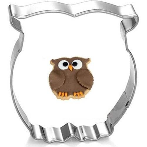 1PC Funny Cute Animal Owl Cookie Press Cutter Kids Children Favorite Animal Stainless Steel Biscuit Decorating Tool Baking Tools