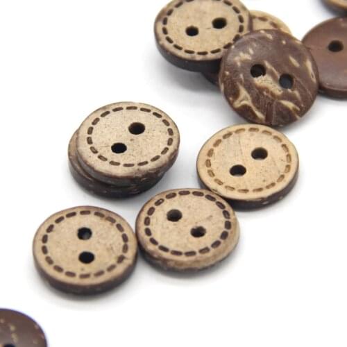 10mm Mini Classic Coconut Wood Natural Buttons For Clothing Kids DIY Crafts Accessories Wooden Children Scrapbooking Wholesale