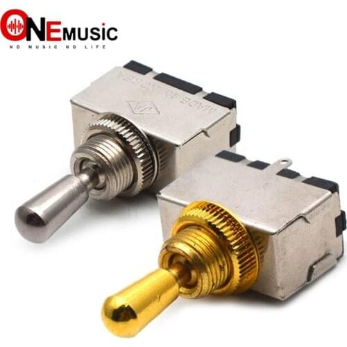 10pcs Metal Sealed Electric Guitar 3 Way Box Toggle Switch for Les Paul with Brass Tip Gold/Chrome