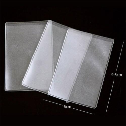 10Pcs Transparent Frosted PVC Business ID Cards Covers Clear Holder Cases Travel Ticket Holders Waterproof Protect Bags 9.6*6cm