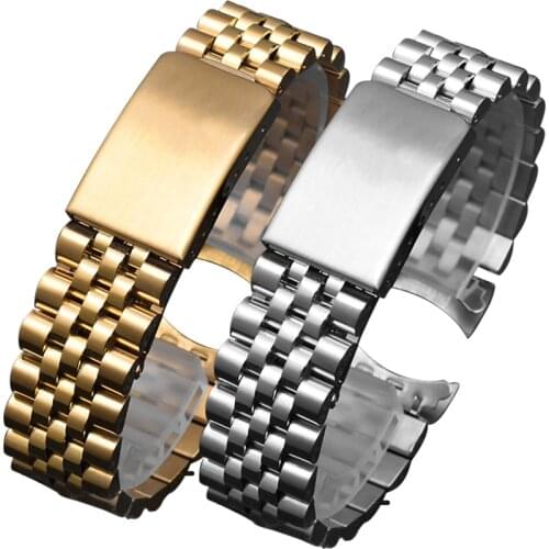 13 17 20 21mm Two tone Hollow Curved End Solid Links Replacement Watch Band Old Style Vintage Bracelet For Datejust