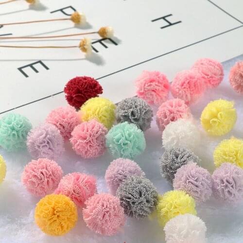 20pcs 15mm Mini Soft Lace Pom Poms Pompoms Ball Handmade Kids Toys Garment Decor Diy Material Earrings Sewing Craft Supplies