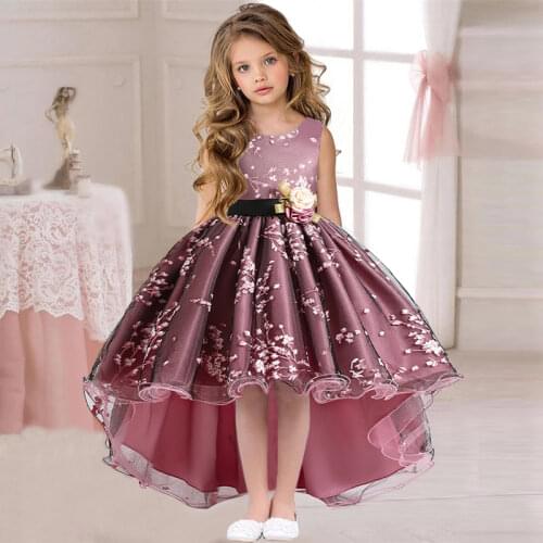 2021 Pageant Vintage Dress Kids Party First Bridesmaid Dresses For Girls Children Costume Wedding Dress Girl Infant Vestido Teen