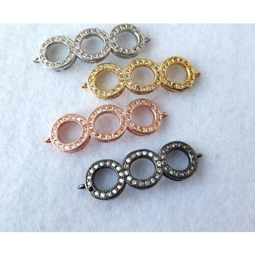5 Pcs CZ Micro pave charm ring circle connectors charm Accessories for Making DIY Bracelet Necklace Jewelry Finding CT553