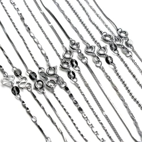5pcs/lot 925 Silver Plated Link Chain Choker Necklaces For Women Girl Jewelry Necklace Chains 45cm Length Wholesale