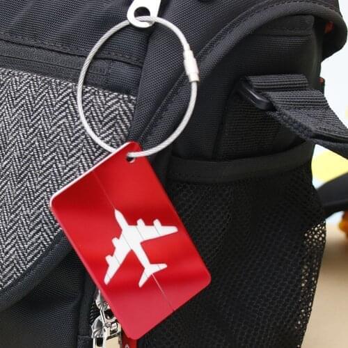 500pcs Aluminium Alloy Luggage Tags Airplane Shape Square Identity Address Name Labels travel accessories Luggage Board