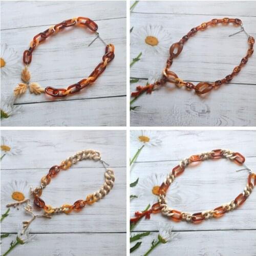 Acrylic Necklace Circles Linked Chains Strands Neck Short Chains Women Jewelry DIY Chokers Statements Parts N401-405