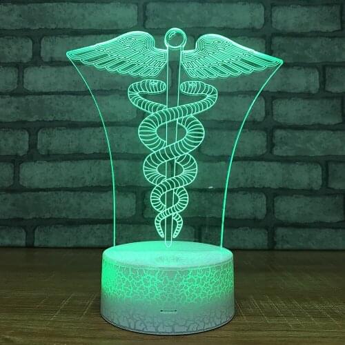 White base Remote Touch switch Lovely 7 color change 3D Lamp Christmas decorations gift for baby room lights wholesale