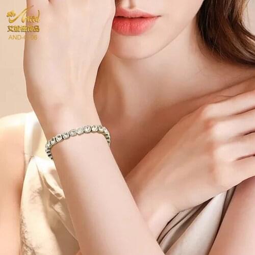 ANIID Bracelet For Women Cubic Zirconia Tennis Iced Out Chain Crystal Men Bangles Jewelry Gold Silver Color Cuban Link Fashion