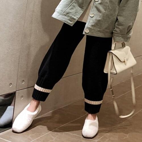 Pregnant womens grandmothers trousers with wide-legged trousers straight-legged turnip trousers and knitted trousers