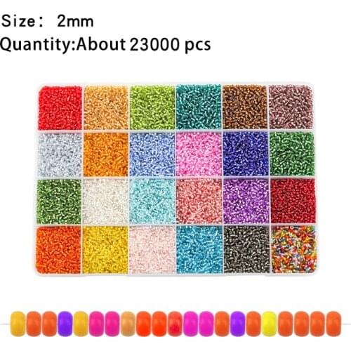 1200pcs/Lot 24 Cells Czech Acrylic Beads Belt Box Set Charm Seedbeads Waist Belly Chain For DIY Beads For Needlewolk Jewelry