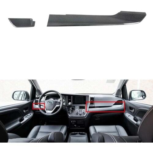 For Toyota Sienna 2015-2020 Left Hand Drive Car Dashboard Decoration Strips Cover Bezel Interior ABS Car Styling