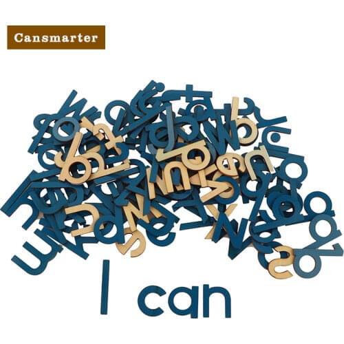 Montessori Language Learning Small Movable Alphabet Blue Paint Letters House Multilayer Board Teaching Toys Children LA017-3