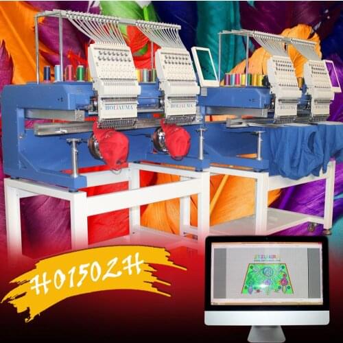 China 10 years service ! Guangzhou Customizable 2 Head Garment Cap Towel Bag Flat DAHAO Computer Embroidery Machine High Speed