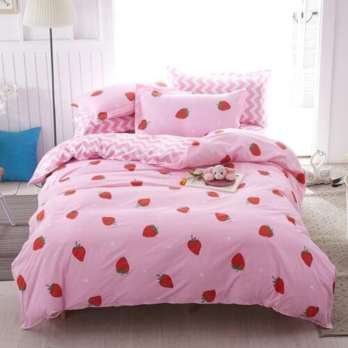 3pcs Cute Bedding Set Luxury Modern Fruit Cartoons Queen Size Adult Children Duvet Quilt Cover Comforter Kawaii Boys Girl