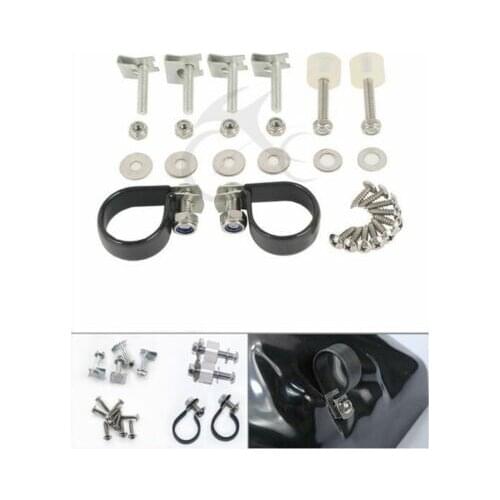 Motorcycle Lower Vented Leg Fairing Mount Kit Bolts Clips For Harley Street Glide FLHX 1983-2013