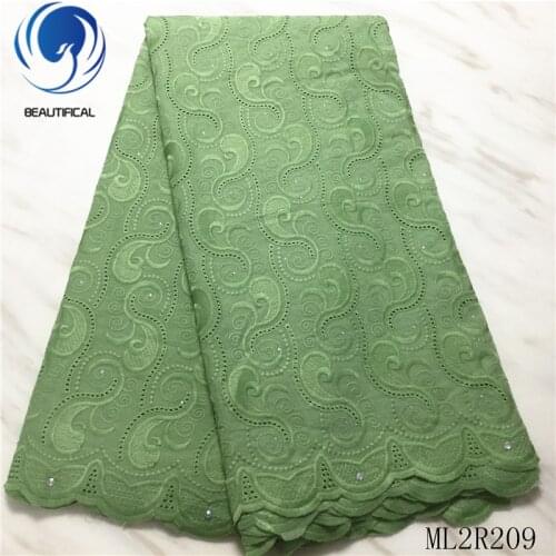 BEAUTIFICAL african lace fabrics New arrival dry cotton lace fabric african voile lace fabric with stones for dress ML2R209